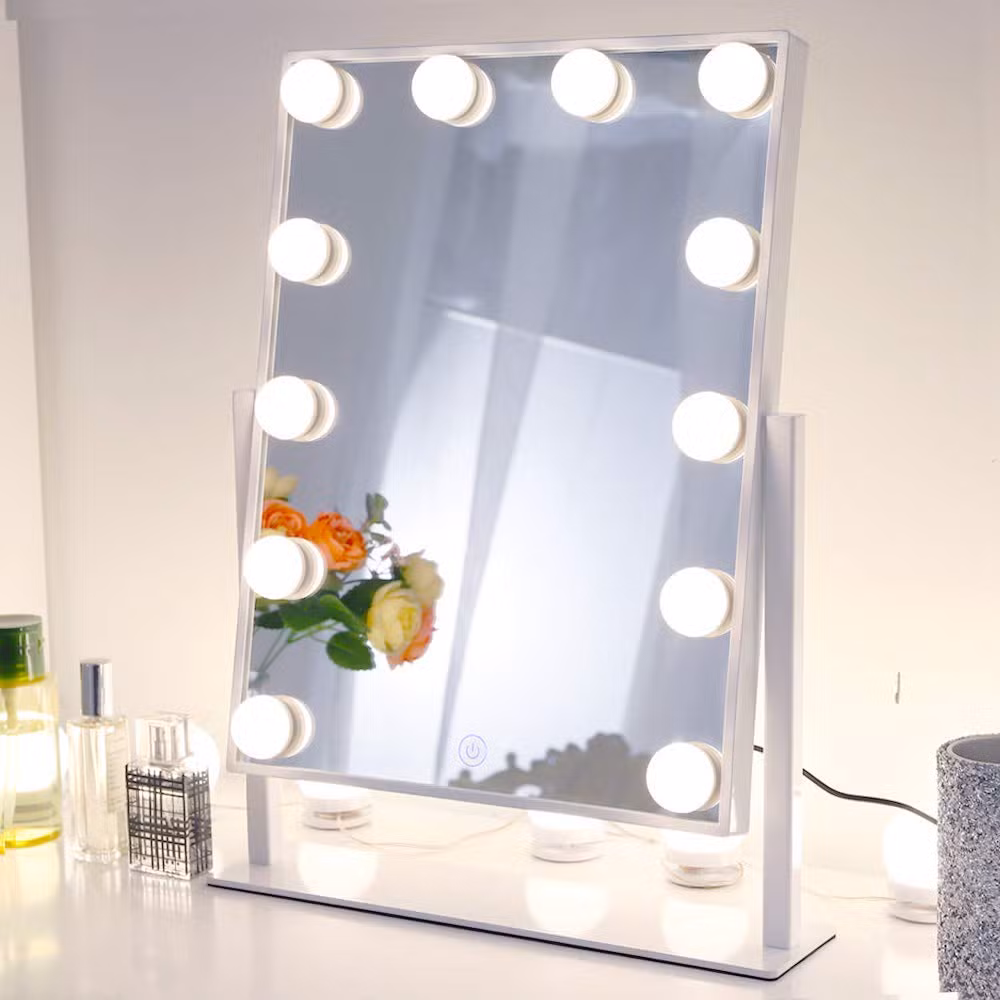 13.3*17 Inch Vanity Set Mirror Hollywood Makeup Mirror 12 Lights Fully Dimmable