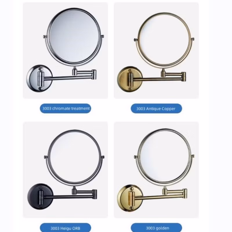 Stainless Steel Bathroom Swivel Magnifying Shaving Mirror