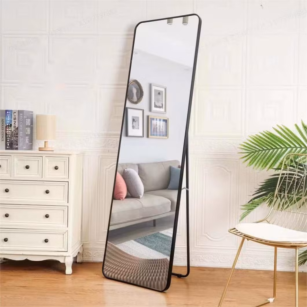 Black Golden White Aluminium Round Circle Oval Shaped Framed Mirror