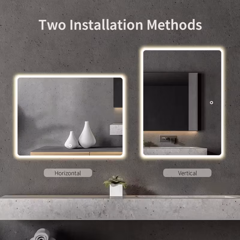Wall Mounted Bathroom Mirror with Shelves, Aluminum Alloy Vanity Mirror, Wall Decorative Mirror, Bathroom Bedroom
