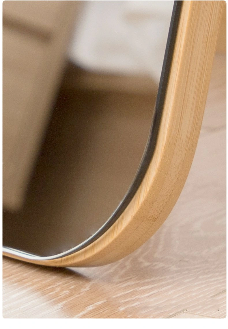 Foldable Shrink Fitting Wood Mirror Clothing Store Floor Mirror Full Body Mirror