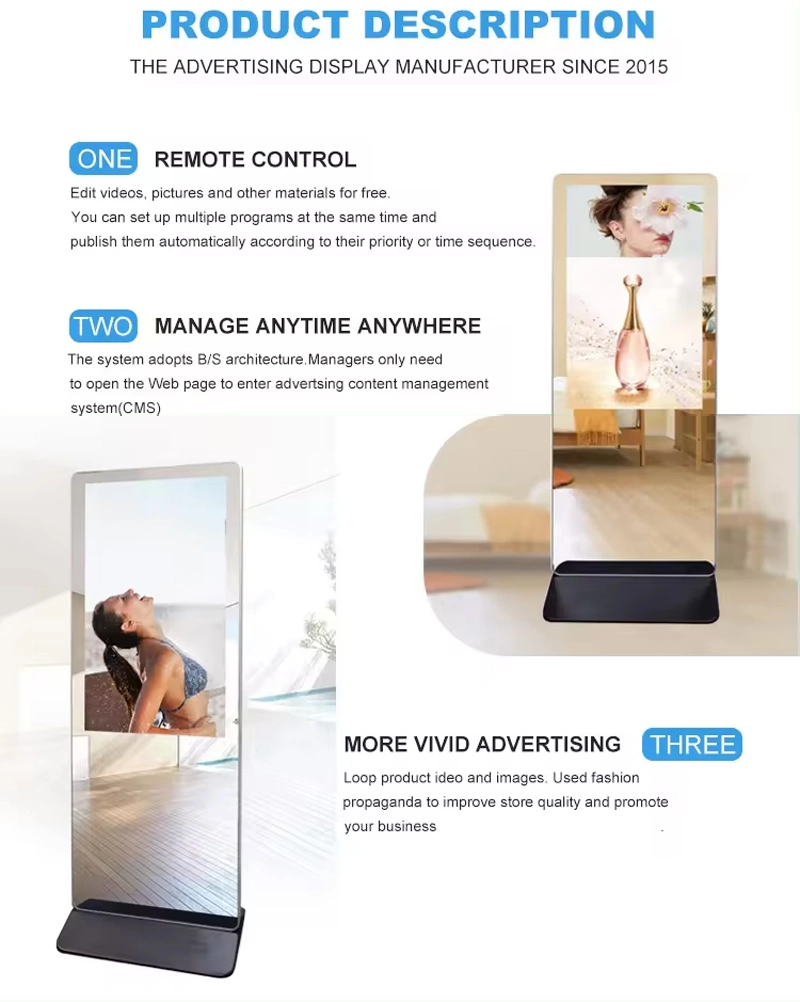 43 Inch Touch Screen Interactive Android WiFi Mirror Intelligent Gym Workout LCD Advertising Fitness Smart Mirror