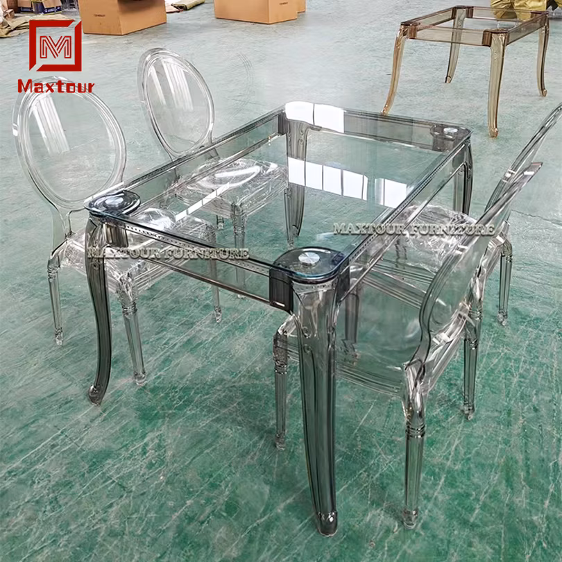 Modern PC Acrylic Glass Wedding Tables Event Furniture for Wedding Party Hall Banquet Events &amp; Parties