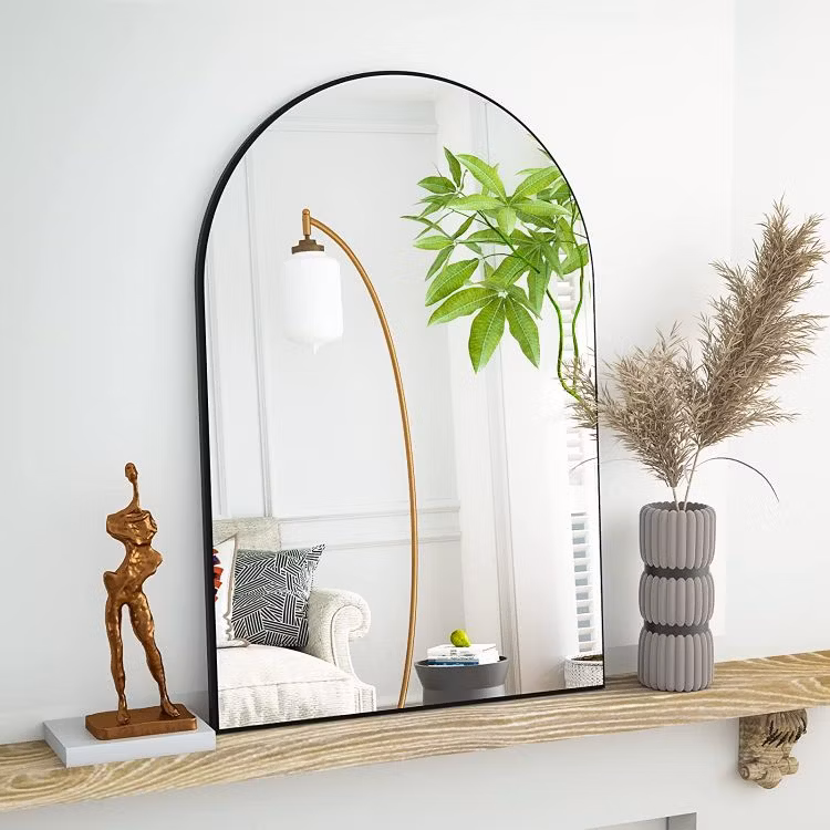 Factory Wholesale Custom Round Arch Oval Track Rectangle Decoration Metal Framed Mirror