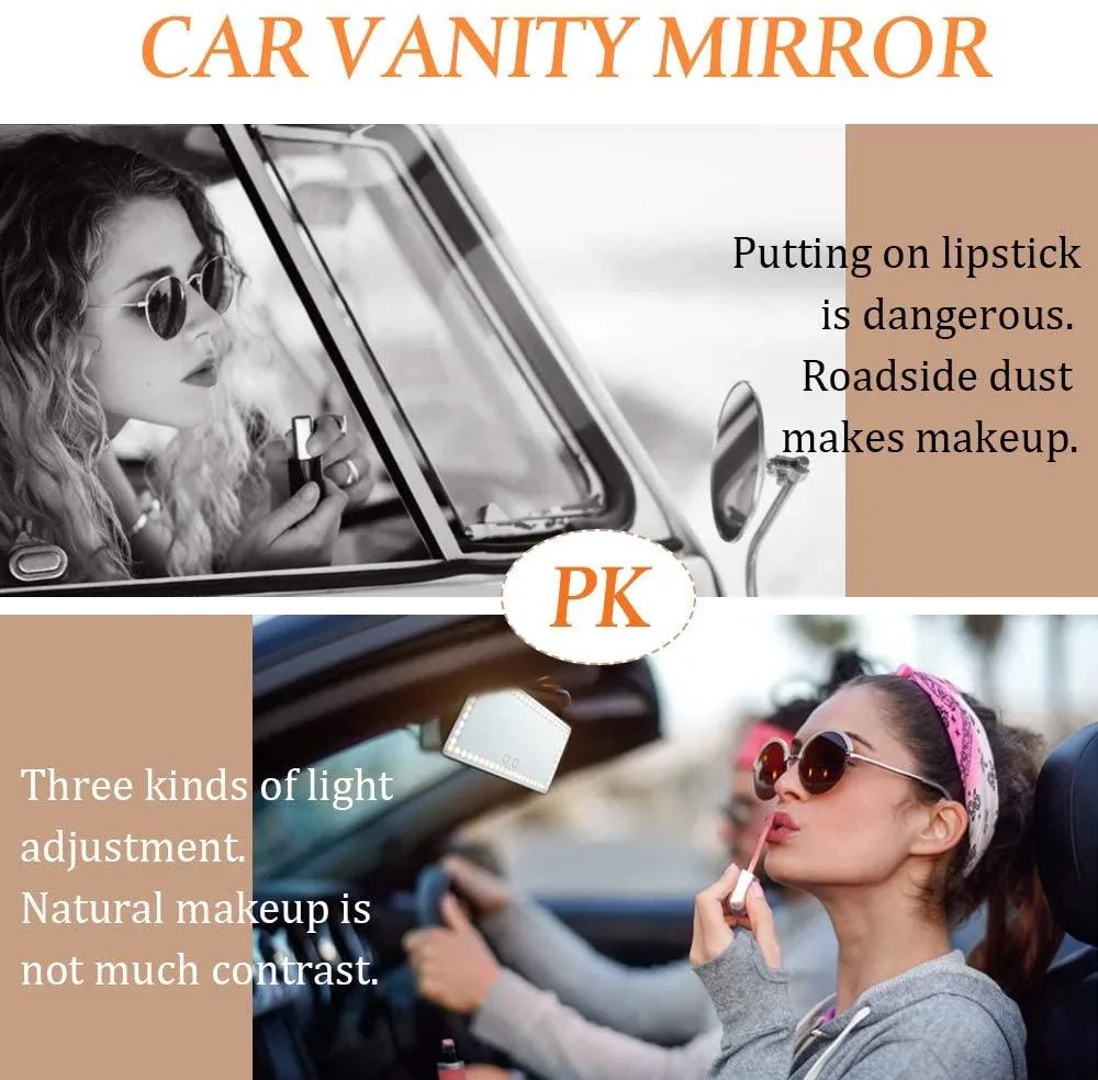 Universal Car Interior Portable LED Makeup HD Cosmetic Mirror with LED Lights