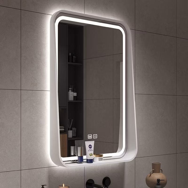 Bathroom Vanity LED Smart Bathroom Mirror with Floating Shelf, 3 Color Dimmable, Anti Fog
