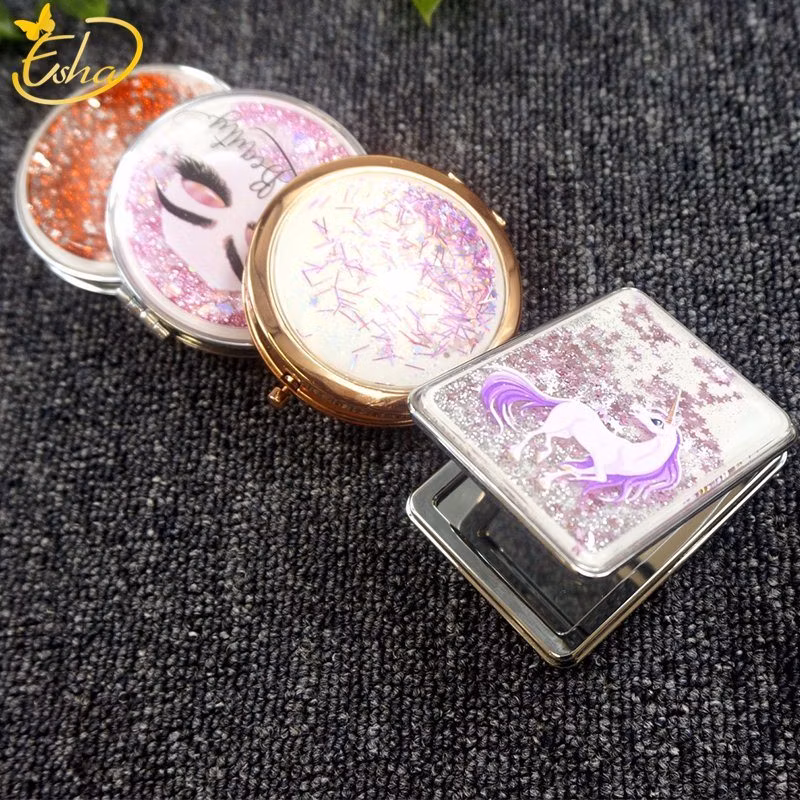 Custom Logo Cute Pocket Round Mini Makeup for Ladies Magic Mirror Wholesale Vanity Mirror