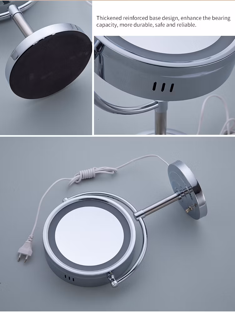 Double Side LED Shaving Cosmetic with Lights 3X Magnification Bathroom Mirror