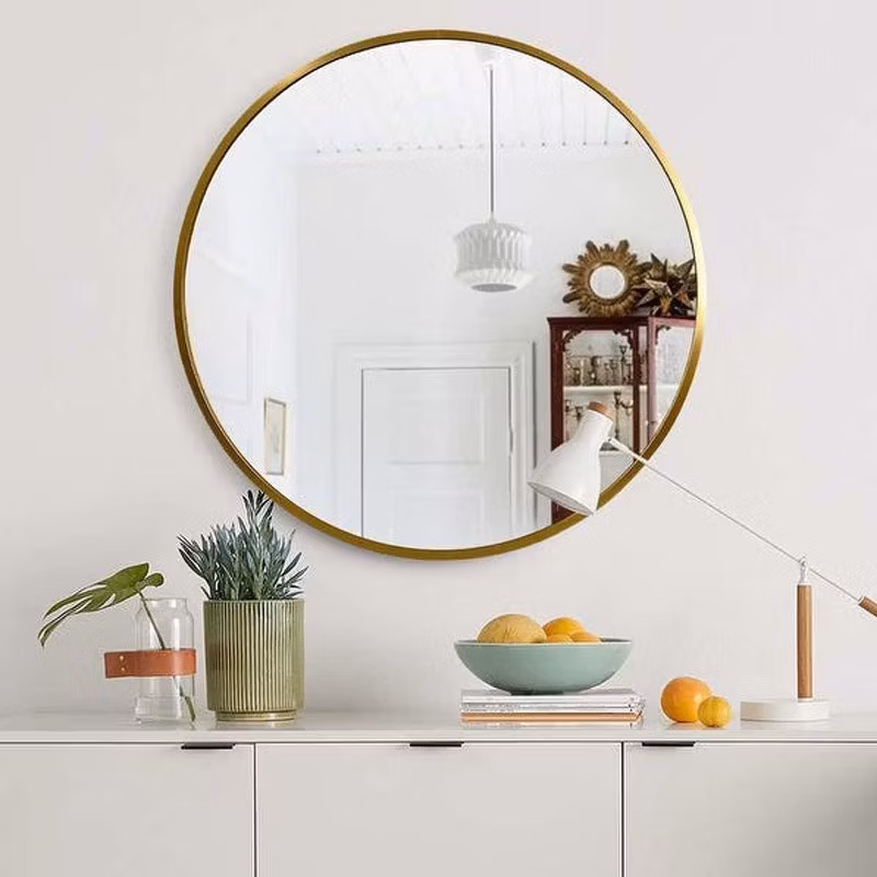 Wholesale Gold Big Large Round Metal Framed Full Body Circle Decorative Bathroom Hanging Wall Mirror