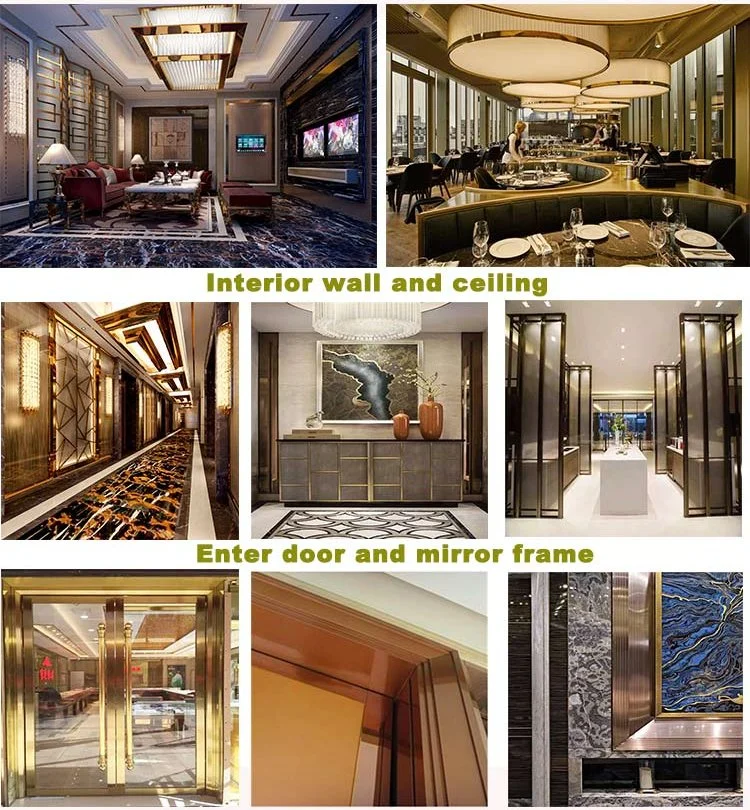 Anti-Oxidation 304 Luxury Stainless Steel Mirror Frame for Hotel Decoration with/Without LED