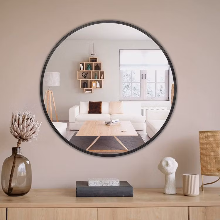 Factory Wholesale Custom Round Arch Oval Track Rectangle Decoration Metal Framed Mirror