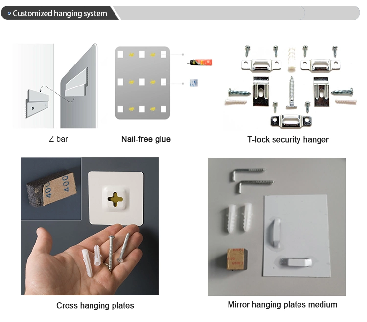 Jinghu Large Size Frameless Wall Mounted Round Aluminum Silver Beveled Mirror