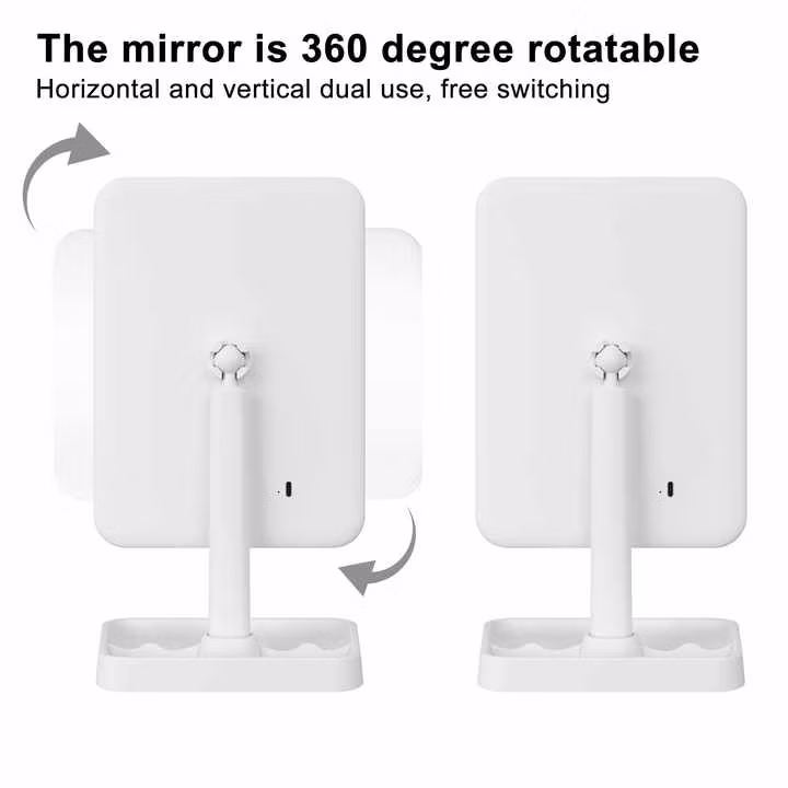 Illuminated Best Rechargeable Portable Adjustable Rechargeable Table Makeup Mirror LED Lighted Make up Mirror with Lights