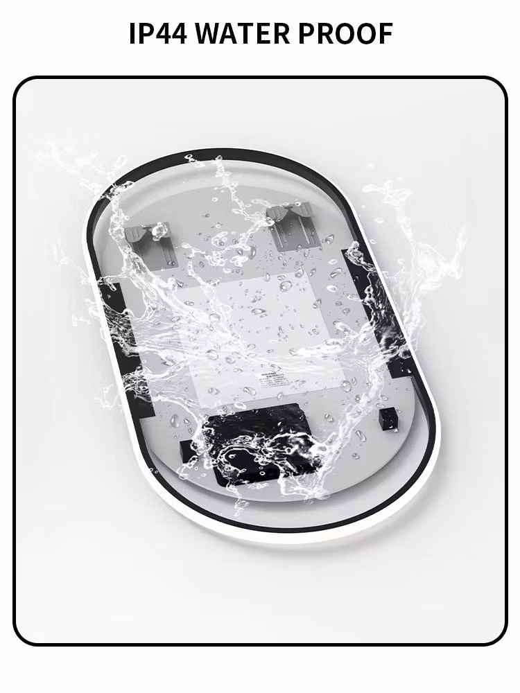 Wall Mounted Mirror for Bathroom Square LED Lighted Toilet Washroom Sink Dimming Defog Mirror for Shower Shaving Makeup