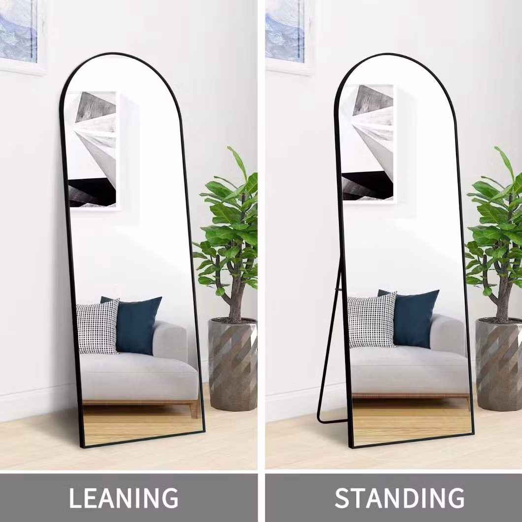 Black Golden White Aluminium Round Circle Oval Shaped Framed Mirror