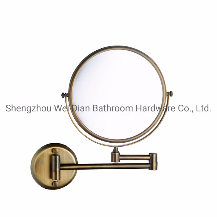 Extendable Wall Mounted 3X Magnifying Mirror Chrome Frame Foldable Hotel Mirror Bathroom Round Makeup Mirror