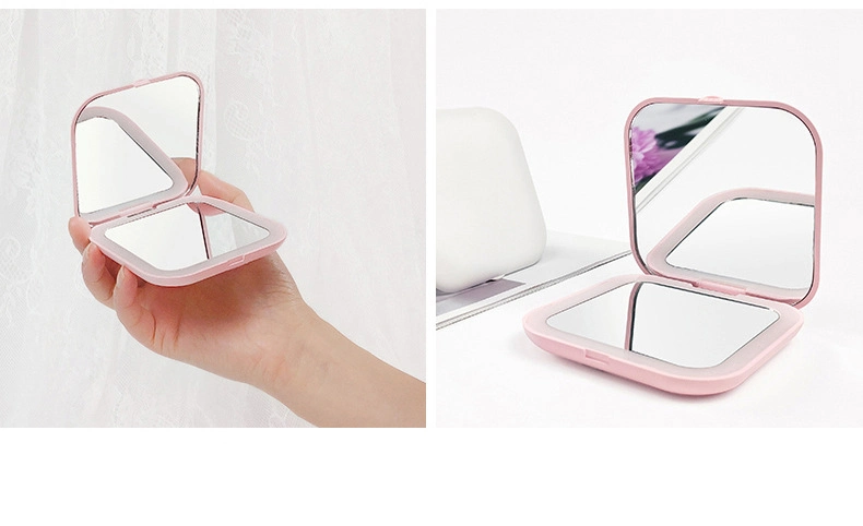 Pocket Compact Makeup Mirror LED Mini Travel Magnifying Portable Cosmetic Purse Mirror