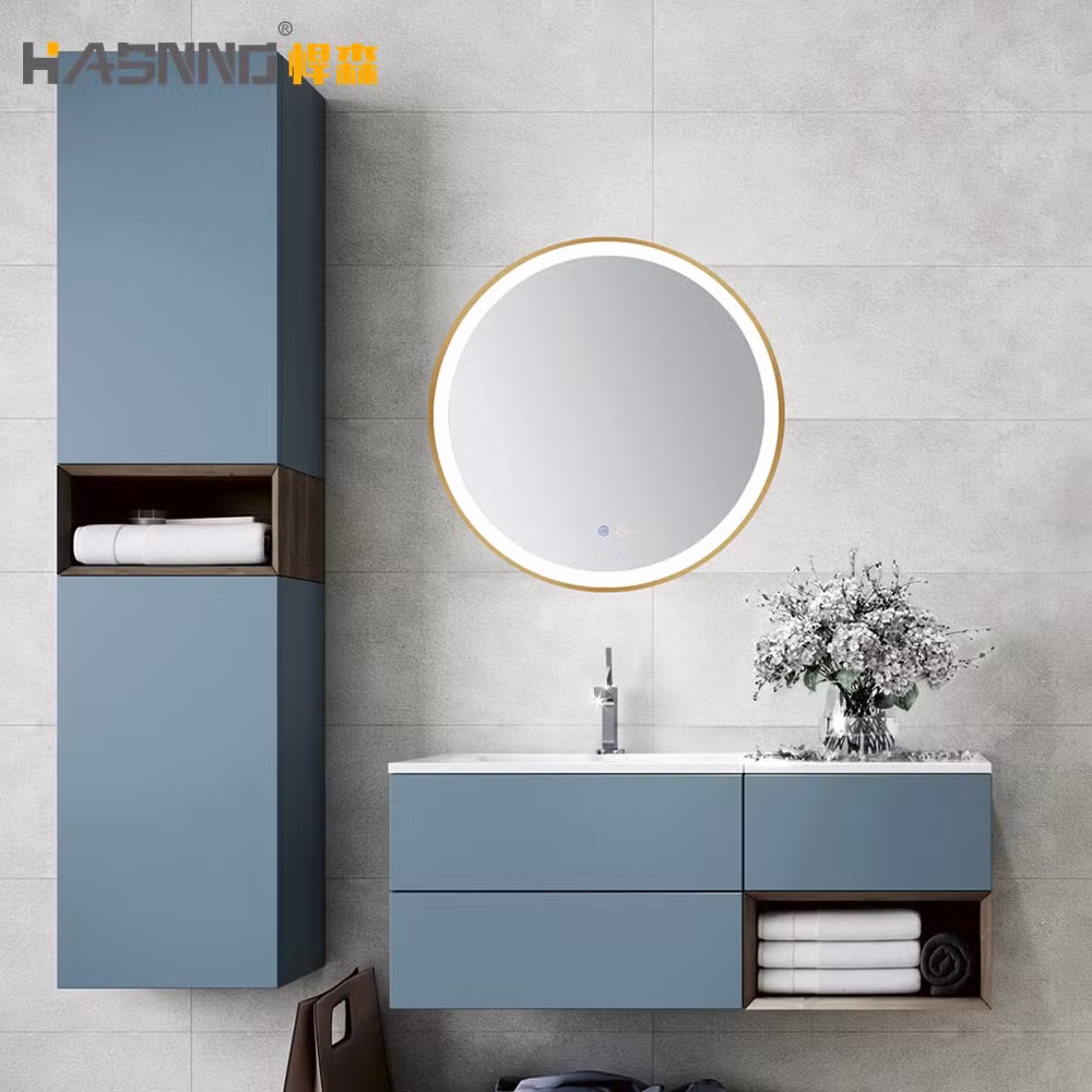 Decorative Round Aluminum Metal Frame Edge Lighted Bathroom Smart Mirror with Touch Screen