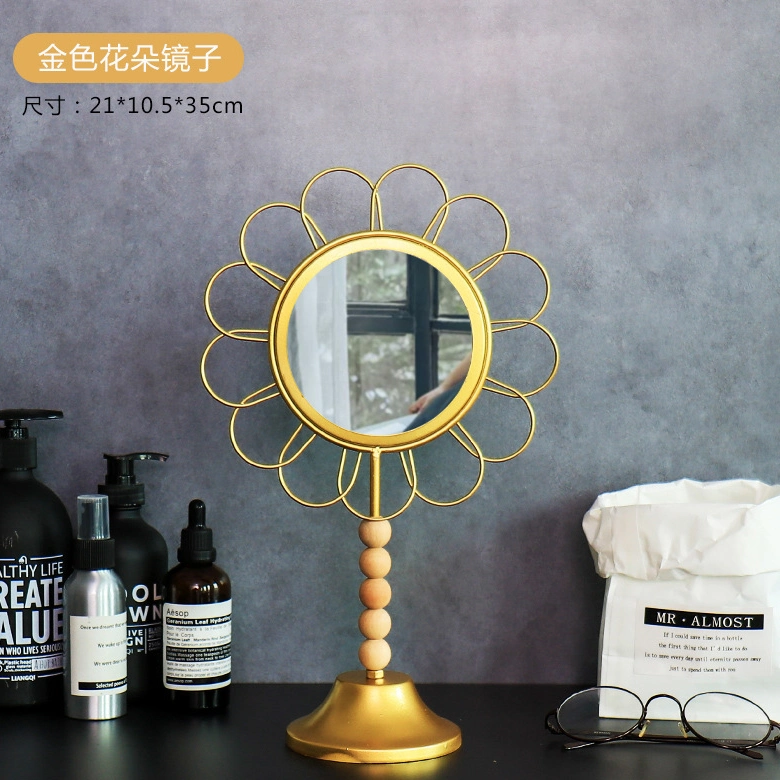 Decorative Metal Mirror Classic Metal Decorative Table Mirror for Table Display