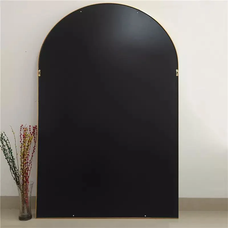 Custom Wholesale Large Big Arch Metal Framed Gold Full Length Body Long Dressing Standing Floor Wall Mirror