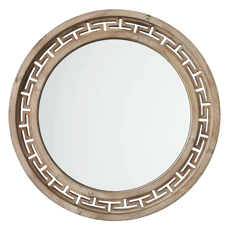 Round Wall Mirror Circular Mirror for Bathroom, Rustic White Vanity Mirror Small Wall Circle for Wall Wood Frame Make up Mirror for Entryway Living Room