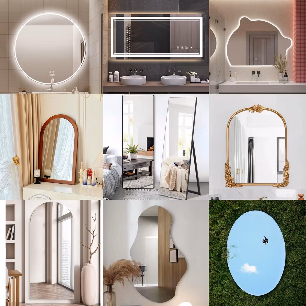Wholesale Home Decor Modern Large Round Metal Frame Big Circle Bathroom Decorative Hanging Wall Mirror Miroir Espejo Spiegel