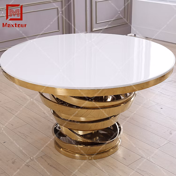New Modern Stainless Steel Tornado Shape Table Base Dining Table