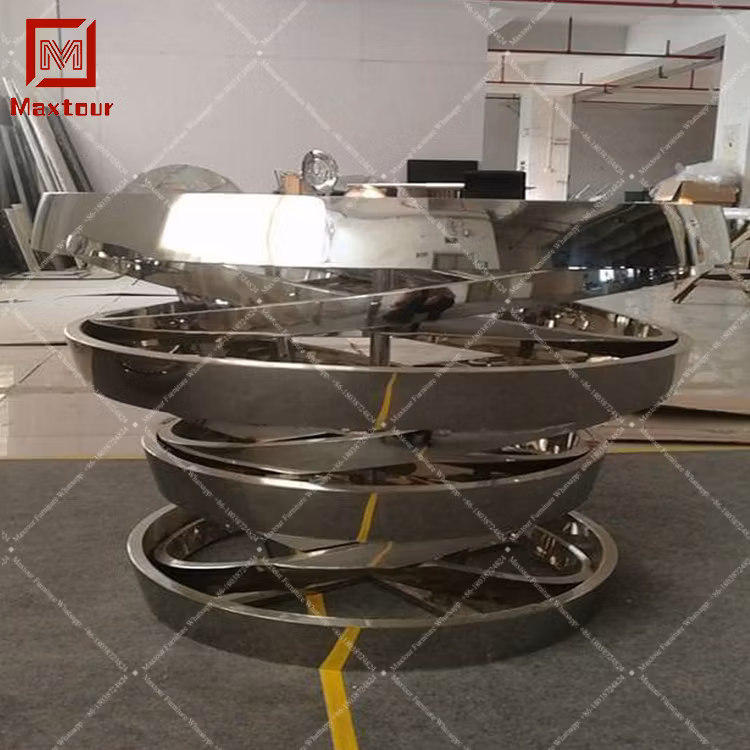 New Modern Stainless Steel Tornado Shape Table Base Dining Table