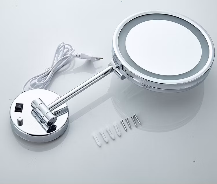 Double Sided 1X/3X Magnifying 8 Inches Circular Wall Mounted Makeup Mirror Shaving Mirror Bathroom Mirror