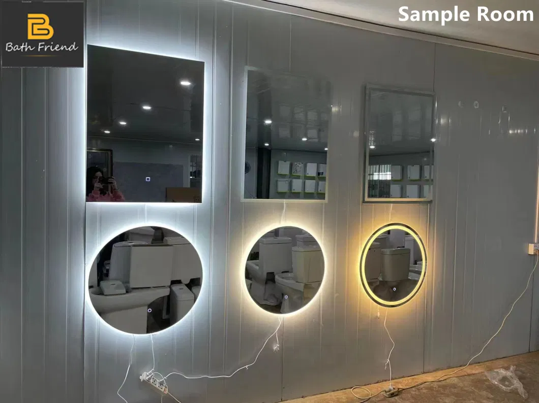 Touch Sensor Round Lighted Bathroom Mirror Makeup LED Mirror Home Decoration Bathroom Wall Mirror Sensor Waterproof Frameless Smart Mirror Intelligent Mirror