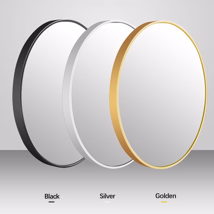 Gold Black Mirror Metal Framed Wall Mounted Round Decorative Mirror for Beauty Salon