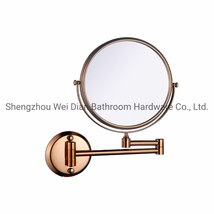 Extendable Wall Mounted 3X Magnifying Mirror Chrome Frame Foldable Hotel Mirror Bathroom Round Makeup Mirror