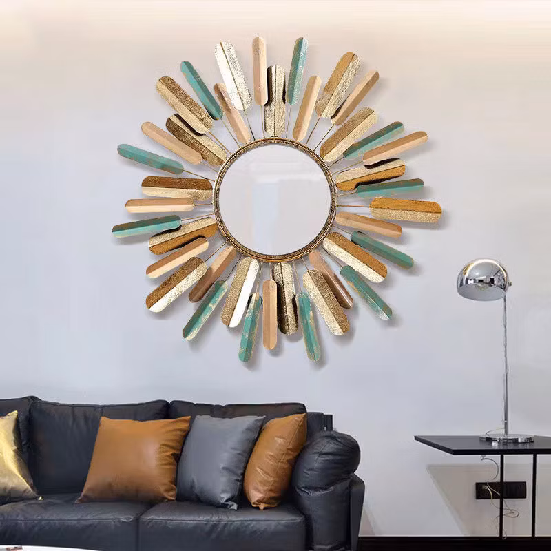 European Creative Sunflower Wall Decoration Mirror Metope Sitting Room Home Wall Decoration