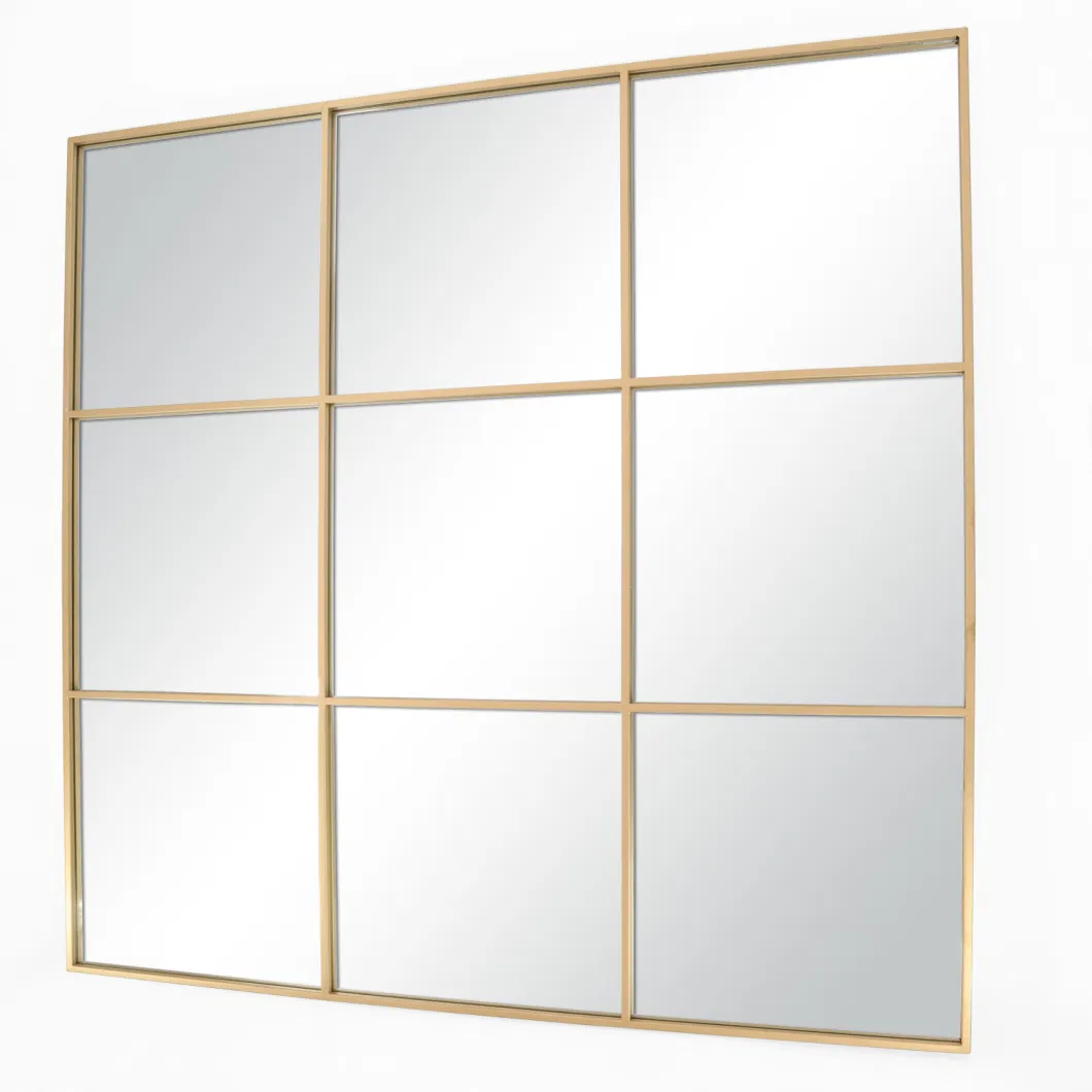 Square Mirror with Wall Decor Modern Metal Framed Wall Mirror for Living Room Bathroom Bedroom Entryway Wall Mirror