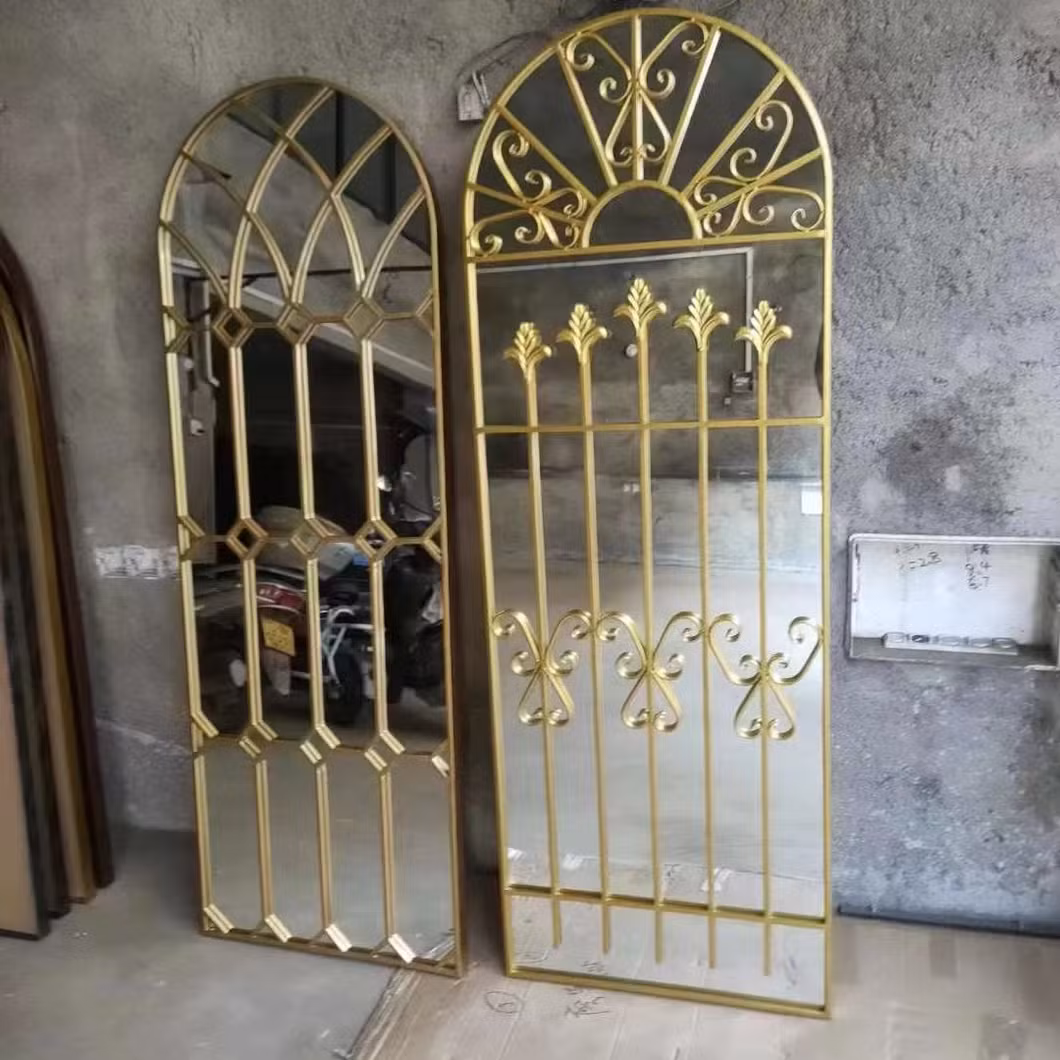 Vintage Arch Wrought Iron Stand Large Antique Decoration Wall Mirror