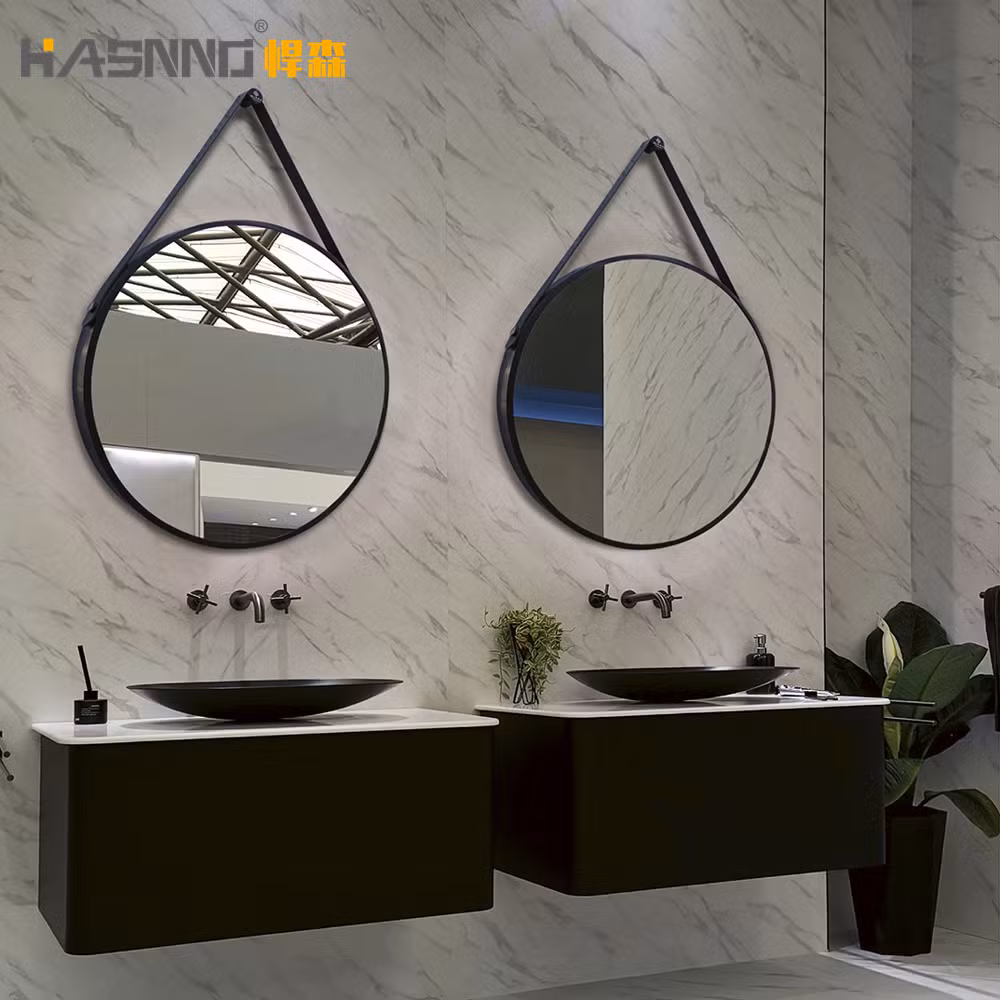 Decorative Round Aluminum Metal Frame Edge Lighted Bathroom Smart Mirror with Touch Screen