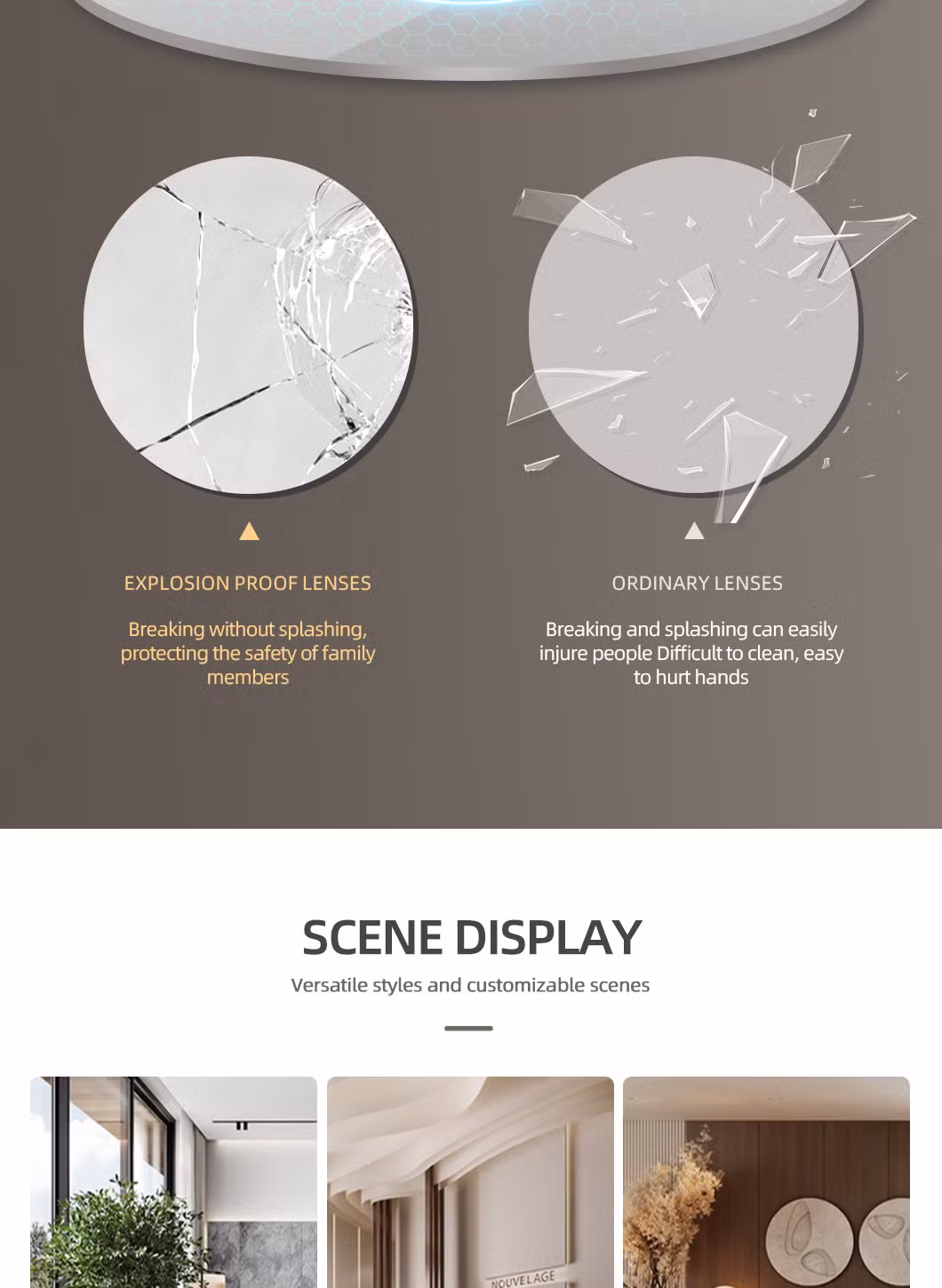 Modern Luxury Large Round Aluminum Alloy Frame Decorative Bathroom Wall Copper-Free Silver Mirror Makeup Furniture