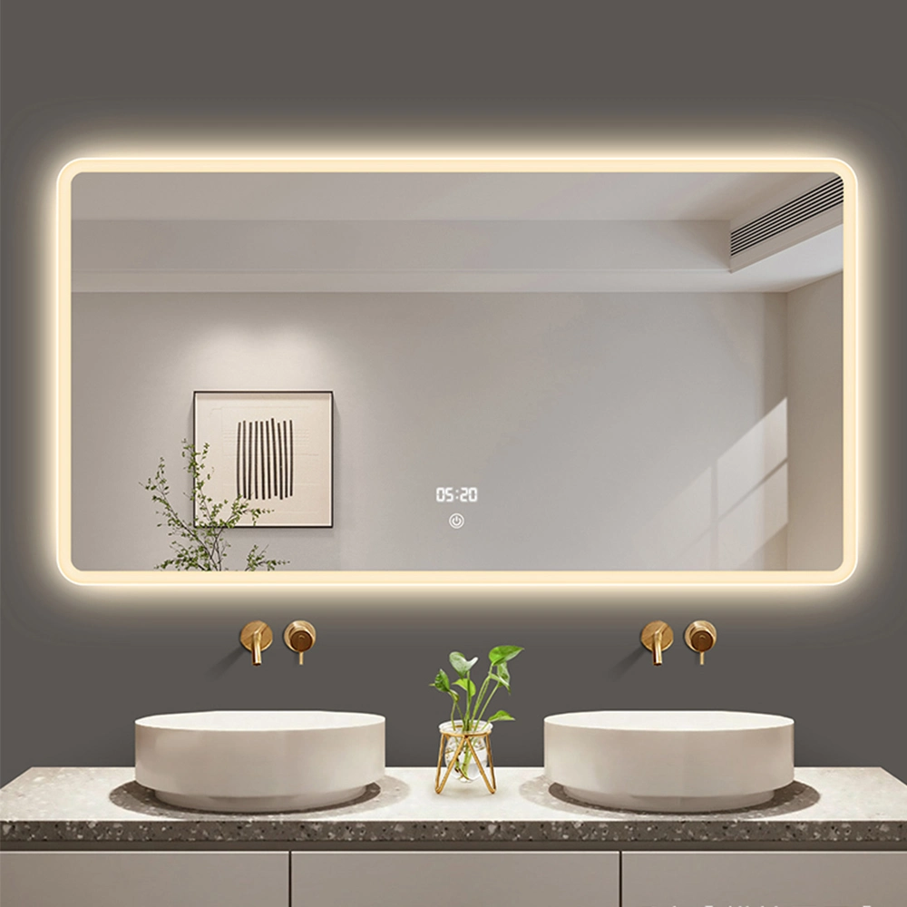 30*36 Inch Hotel Bathroom Mirror Lighted Makeup Bathroom Shower Vanity Mirror