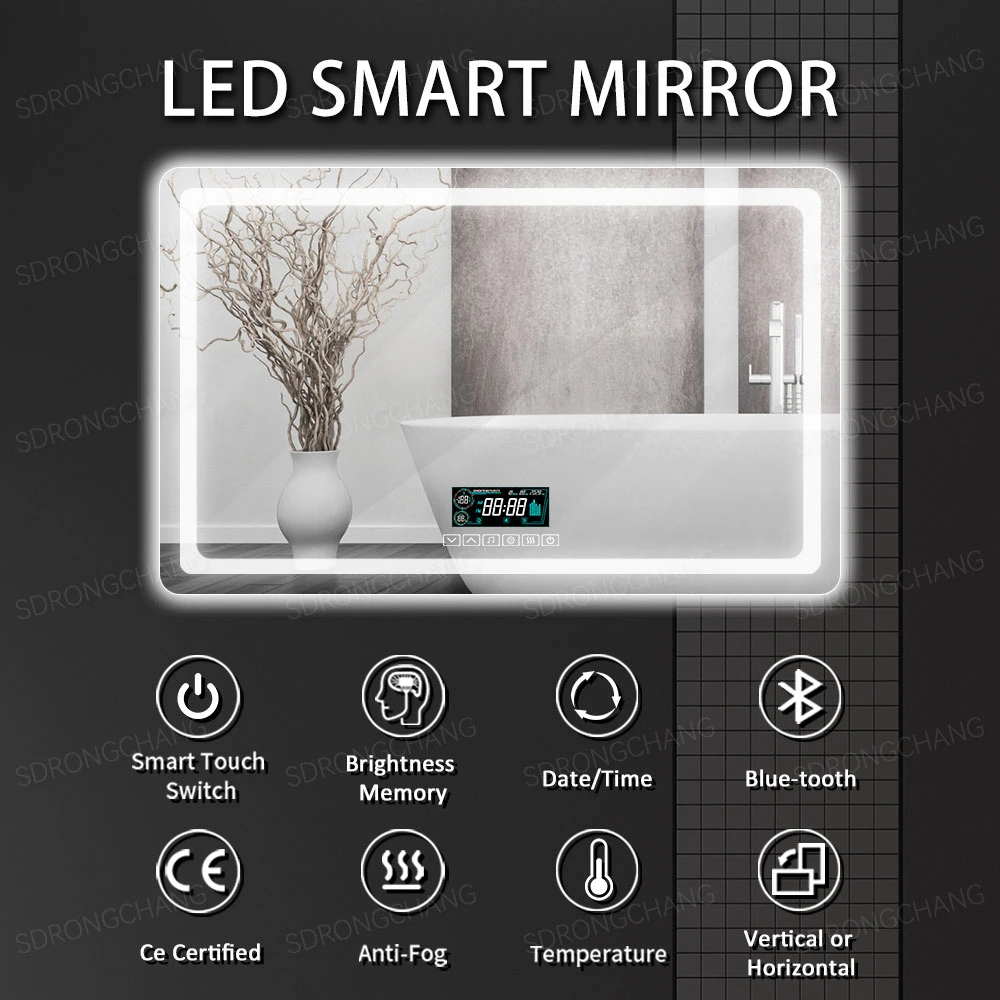 Bathroom Smart LED Mirror for Home Decoration with Bluetooth and Touch Sensor