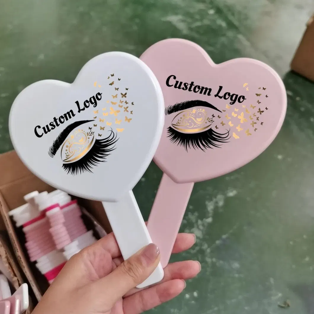 Hand Makeup Mirror with Handle Custom Cosmetic Customise Your Pocket Mirror Logo Hand Mirror for Beauty Girl Apply Cosmetics