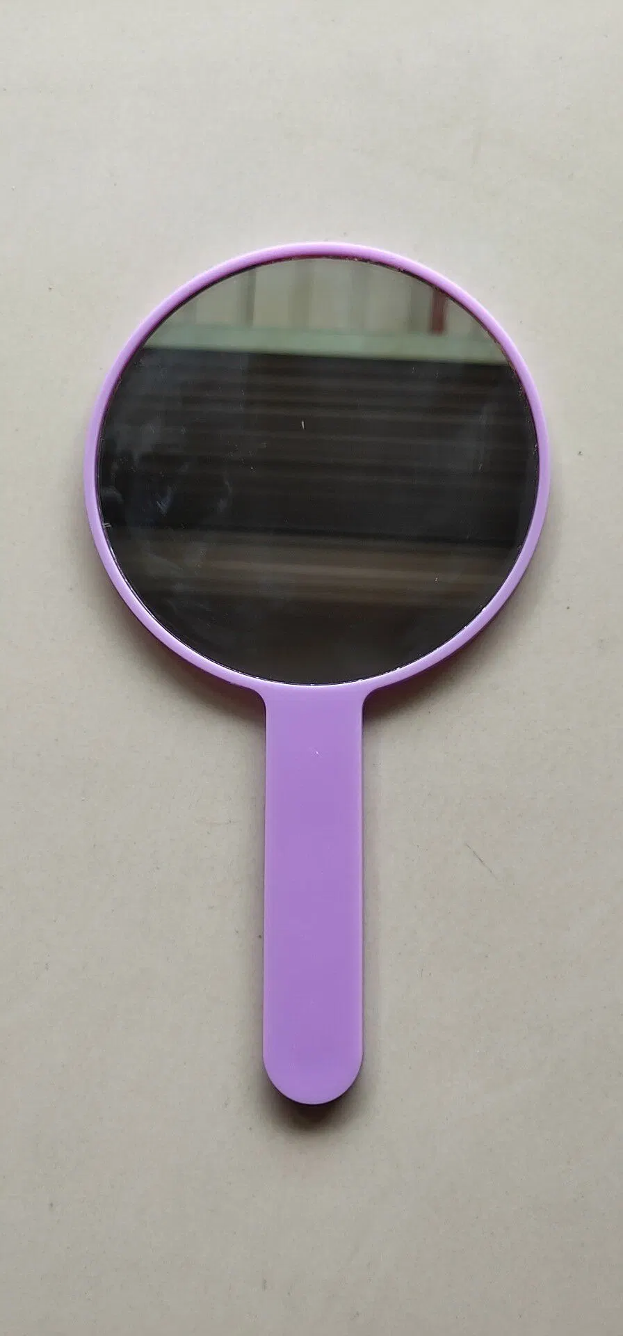 Plastic One Side Square and Round Shape Mirror Personalized Folding Custom Logo Long Hand Cosmetic Makeup Mirror