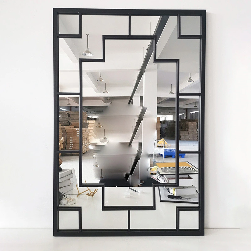 Rectangular Black Frame Decorative European Minimalist Wall Dress Creative Metal Mirror