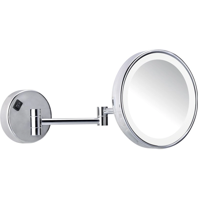 Hotel Wall-Mounted Single Sided Magnifying Mirror with LED Light