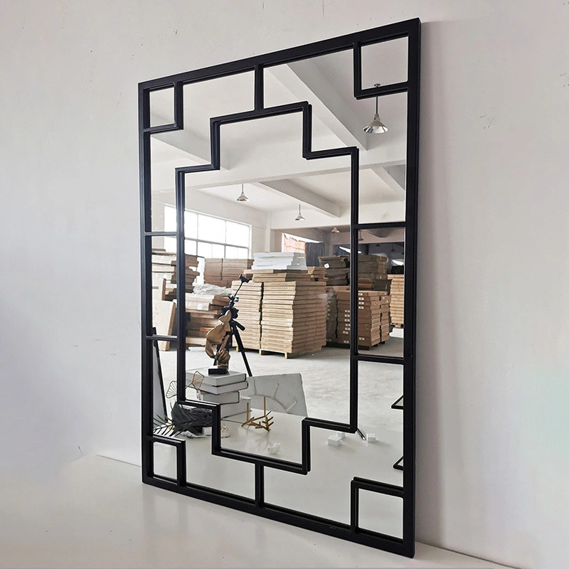 Rectangular Black Frame Decorative European Minimalist Wall Dress Creative Metal Mirror