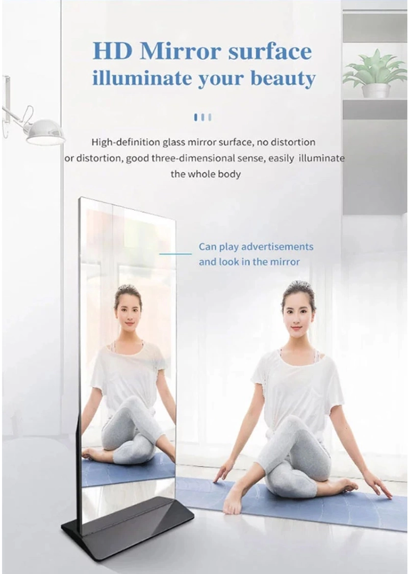 43 Inch Interactive TV Smart Mirror Glass Magic Mirror Fitness Mirror for Gym Yoga Equipment