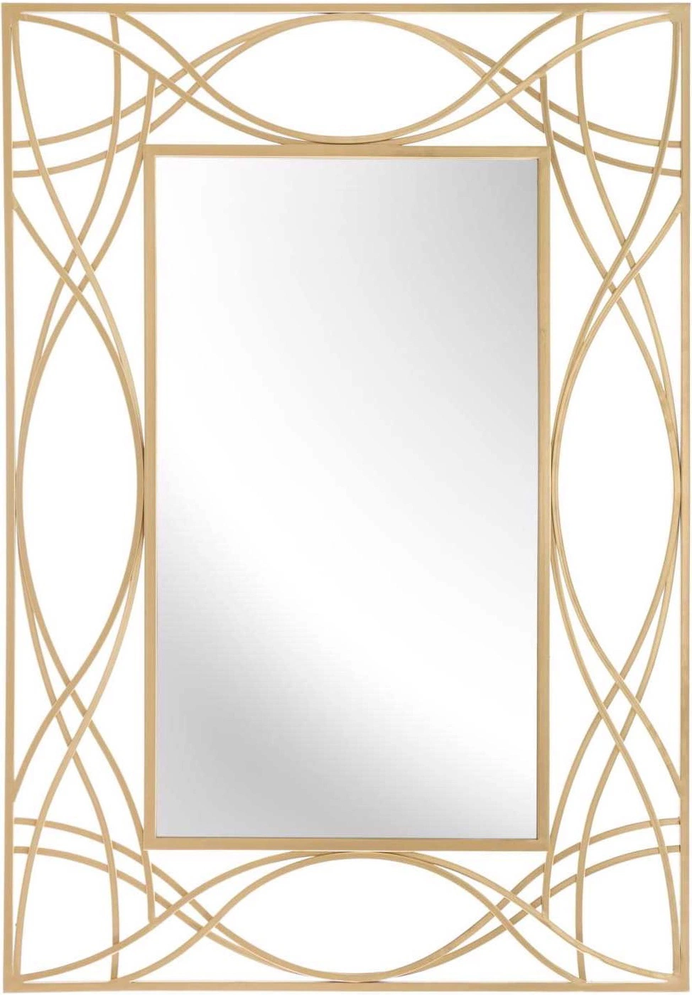 Handmade Rectangle Gold Coating Iron Frame Luxury Wall Mirror