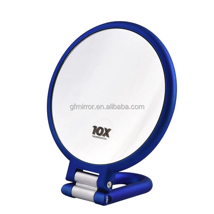 Rubber Painting Double Sides Handheld Table Standing Cosmetic Mirror Gmx1803