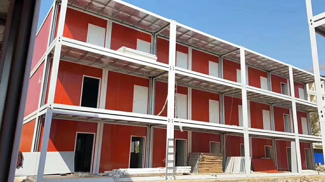 Prefab Steel Structure Rockwool Sandwich Panel Modular Workers Accommdation Camp House