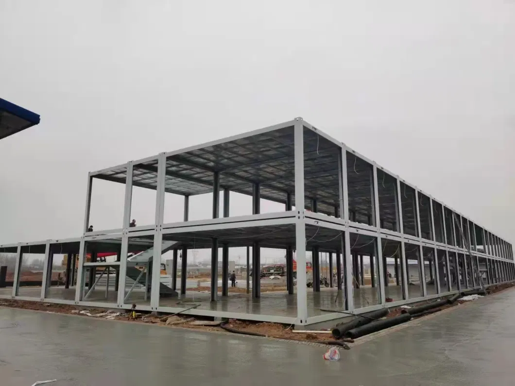 Prefab Steel Structure Rockwool Sandwich Panel Modular Workers Accommdation Camp House