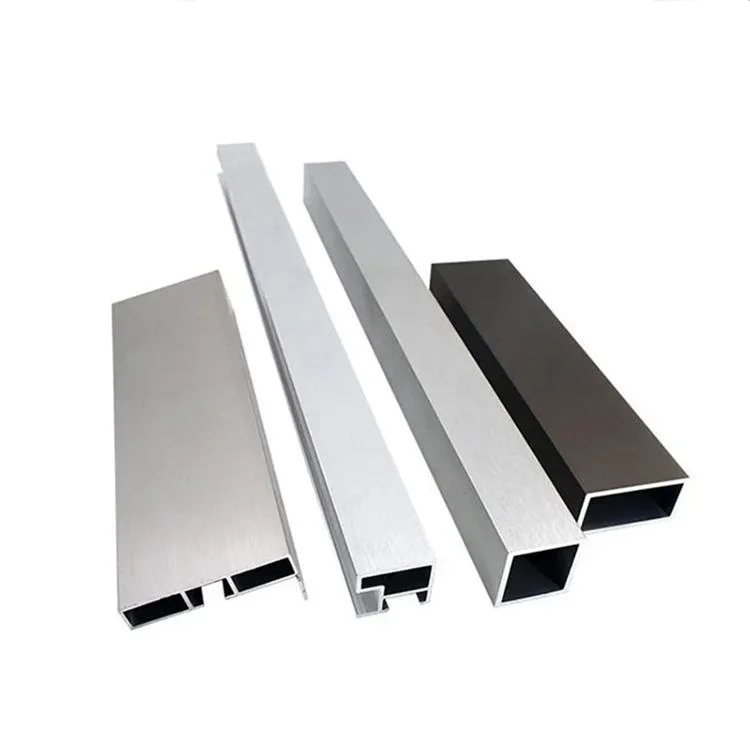 Multi Dimension Square Tube Round Pipe Extrusion Brushed Aluminium Profile